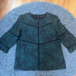 Banana Republic Green Blouse Size XL Floral Print